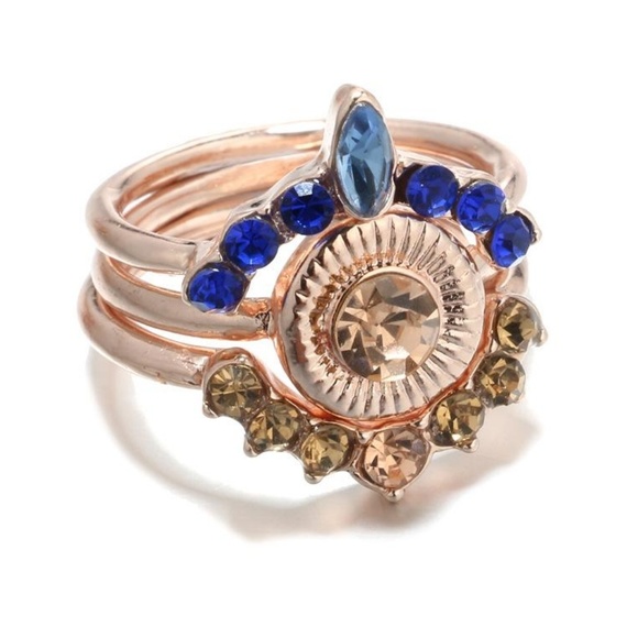 🆕Rose Gold Cluster Stacking Rings - Picture 2 of 6